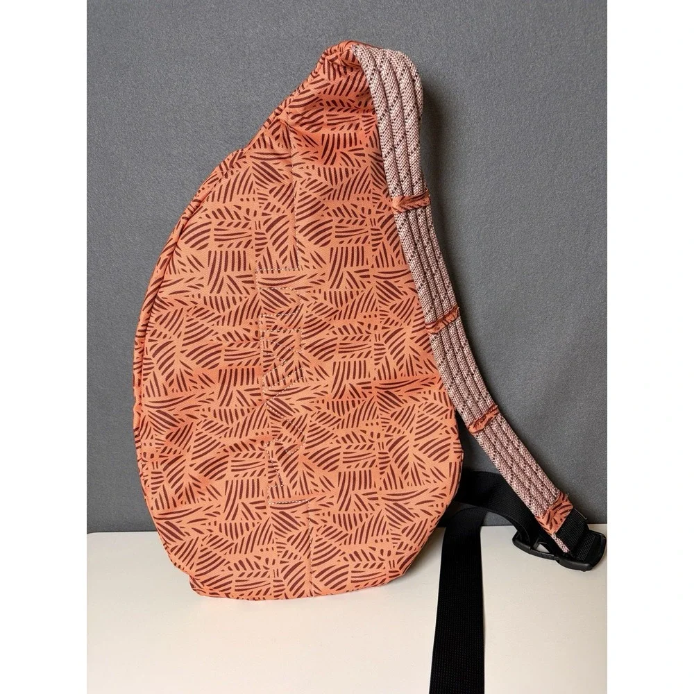 Kavu Rope Sling Crossbody Backpack Orange Tribal Geometric Hiking Rope Bag